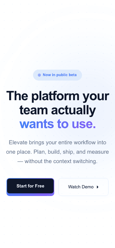 Elevate mobile view