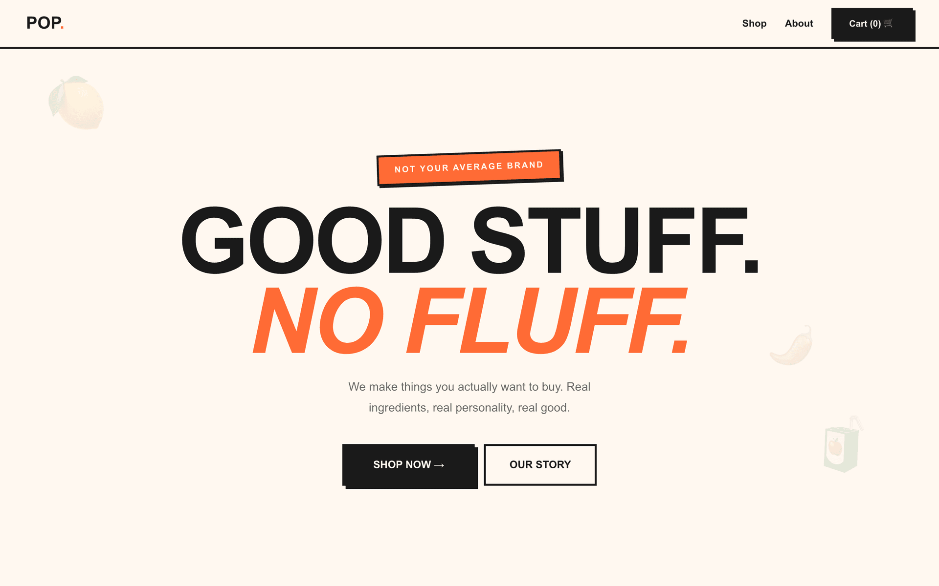 Pop Store homepage